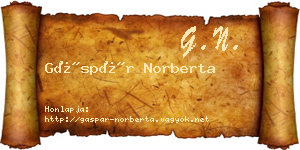 Gáspár Norberta névjegykártya